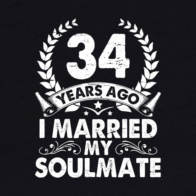 34 Years Ago I Married Husband Wife Wedding Anniversary Day by shopkieu178